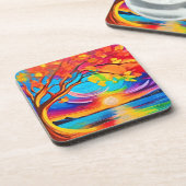 Lebhafter Baum Getränkeuntersetzer (Linke Seite)