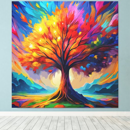 Lebhafter Baum Leinwanddruck (Insitu (Holzboden))