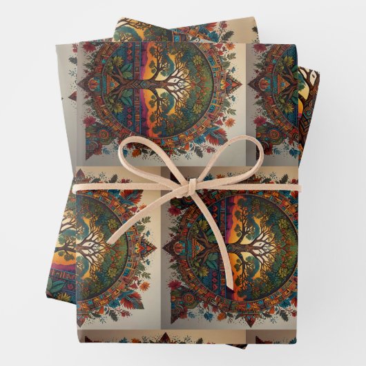 Lebhafter Baum - Mystische Fusion Geschenkpapier Set (Beispiel)
