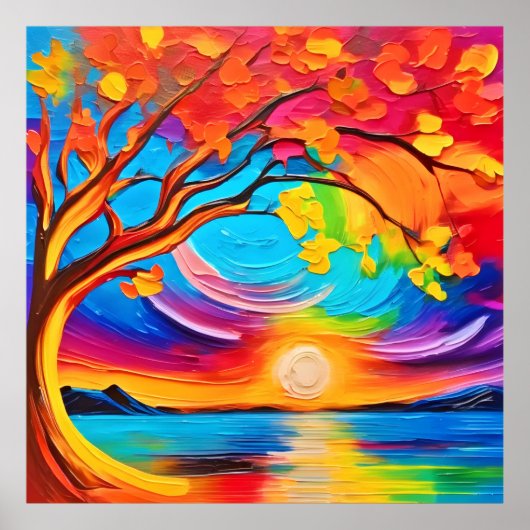 Lebhafter Baum Poster (Vorne)