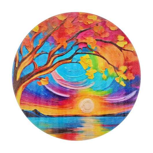 Lebhafter Baum Schneidebrett (Vorderseite)