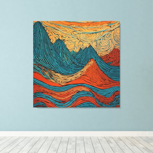 Lebhafter Bergfluss Leinwanddruck (Insitu (Holzboden))