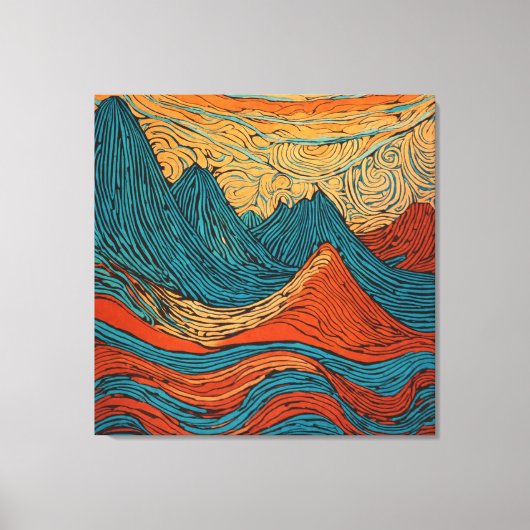 Lebhafter Bergfluss Leinwanddruck (Vorderseite)