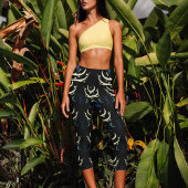 Lebhafter Black Dragon Slash Pattern Yoga Capri Leggings