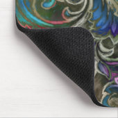 Lebhafter blauer Abstrakter Damask Mousepad (Ecke)