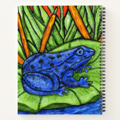 Lebhafter Blauer Frosch auf Lily Pad Wasserrasen Notizblock (Rückseite)