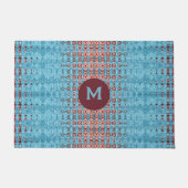 Lebhafter blauer Südwestästhetischer geometrischer Fußmatte (Vorderseite)