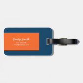 Lebhafter Blauer und orangefarbener Farbblock Gepäckanhänger (Rückseite horizontal)