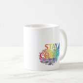 Lebhafter "Bleibe Colorful" Peacock Motivierend Kaffeetasse (VorderseiteRechts)