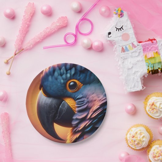 Lebhafter Blick: Makroporträt eines farbenfrohen P Pappteller (Party)