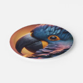 Lebhafter Blick: Makroporträt eines farbenfrohen P Pappteller (Schrägansicht)