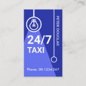 Lebhafter Blue Light Bulb Beam Night Taxi Service Visitenkarte (Vorderseite)