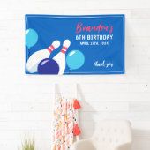 Lebhafter Blue und Red Bowling 6. Geburtstag Banner (Insitu)