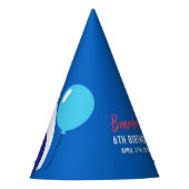 Lebhafter Blue und Red Bowling 6. Geburtstag Partyhütchen (Vorderseite)