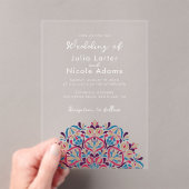 Lebhafter Blumenduft Delight Mandala Wedding Acryleinladungen (Insitu (Handheld))