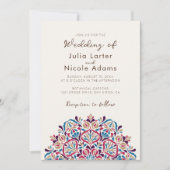 Lebhafter Blumenduft Delight Mandala Wedding Einladung (Vorderseite)
