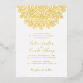 Lebhafter Blumenduft Delight Mandala Wedding Folieneinladung (Vorderseite)