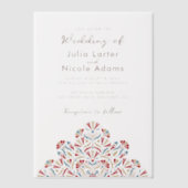 Lebhafter Blumenduft Delight Mandala Wedding Pergament Einladungen (Vorderseite)