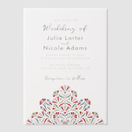 Lebhafter Blumenduft Delight Mandala Wedding Pergament Einladungen