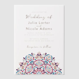 Lebhafter Blumenduft Delight Mandala Wedding Pergament Einladungen