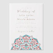 Lebhafter Blumenduft Delight Mandala Wedding Pergament Einladungen (Vorderseite)