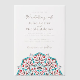 Lebhafter Blumenduft Delight Mandala Wedding Pergament Einladungen