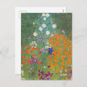 Lebhafter Blumengarten - Gustav Klimt Feiertagspostkarte (Vorne/Hinten)
