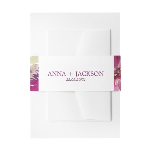 Lebhafter Blumengarten Sommer Hochzeit Boho Einladungsbanderole (Vorderseite Beispiel)