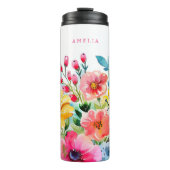 Lebhafter Blumengarten Thermosbecher (Vorderseite)