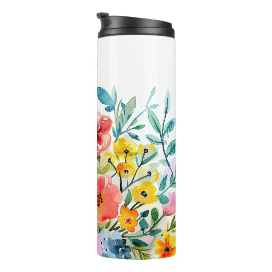 Lebhafter Blumengarten Thermosbecher (Nach rechts gedreht)