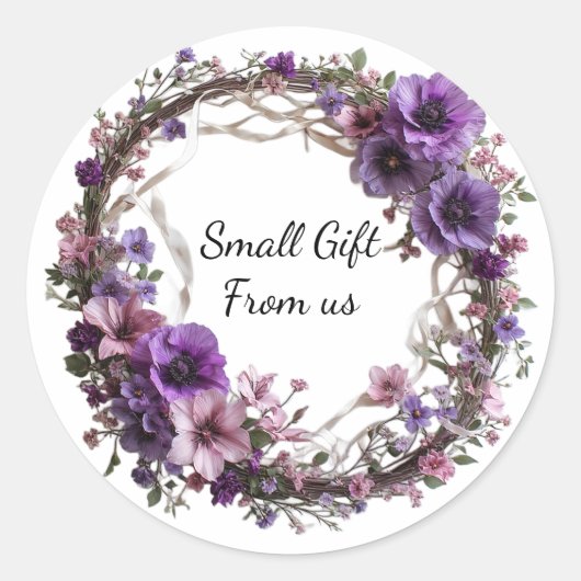 Lebhafter Blumenreath Runder Aufkleber (Vorderseite)