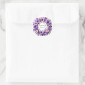 Lebhafter Blumenreath Runder Aufkleber (Tasche)