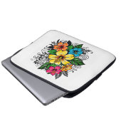 Lebhafter Blumenschlauch Laptopschutzhülle (Vorne Knopf)