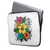 Lebhafter Blumenschlauch Laptopschutzhülle (Vorderseite Links)
