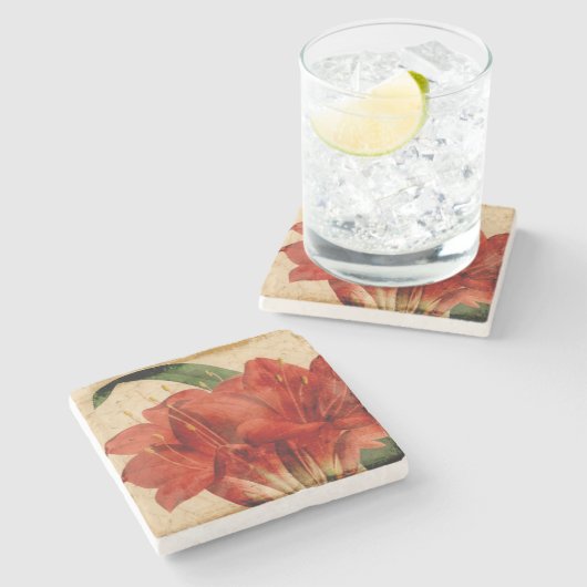 Lebhafter Blumenstrauß VIII Steinuntersetzer (Seitenansicht)