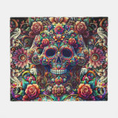 Lebhafter Blumenzuckerkult Fleecedecke (Vorderseite (Horizontal))