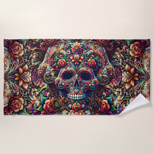 Lebhafter Blumenzuckerkult Strandtuch (Vorderseite)