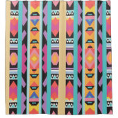 Lebhafter Boho Geometric-Muster-Mix Duschvorhang (Vorderseite)