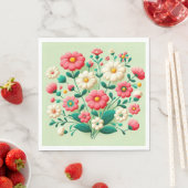 Lebhafter Bouquet mit 3D-Blume Serviette (Beispiel)