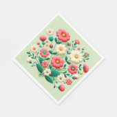 Lebhafter Bouquet mit 3D-Blume Serviette (Ecke)