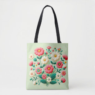 Lebhafter Bouquet mit 3D-Blume Tasche