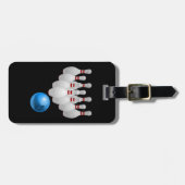 Lebhafter Bowlingsball und -Buttone Gepäckanhänger (Vorderseite horizontal)