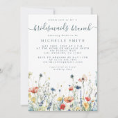 Lebhafter Brunch der Wildblume Bridesmaids Einladung (Vorderseite)