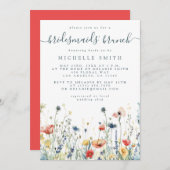 Lebhafter Brunch der Wildblume Bridesmaids Einladung (Vorne/Hinten)