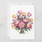 Lebhafter Brunch und Bubbly mit floraler Harmonie Einladung (Rückseite)