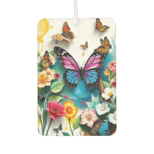Lebhafter Butterfly Garden Inspiriertes Federdes Autolufterfrischer