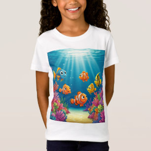 Lebhafter Cartoon Fisch in einem Korallenriff - Sp T-Shirt