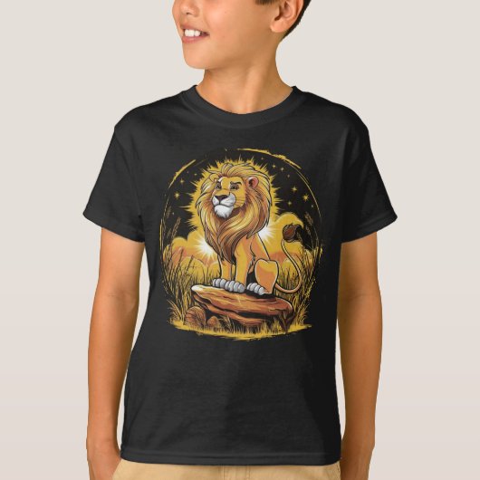 Lebhafter Cartoon Little Lion King T-Shirt (Vorderseite)