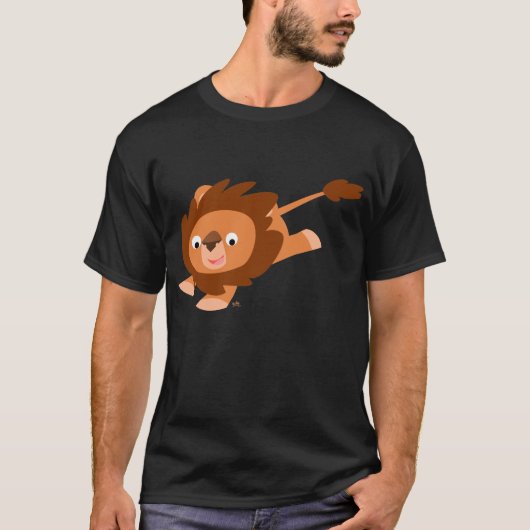 Lebhafter Cartoon-Löwe-T - Shirt (Vorderseite)