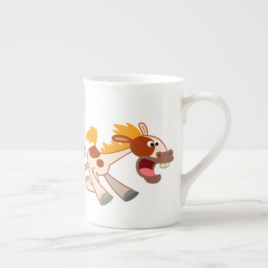 Lebhafter Cartoon Pinto Horse Bone China Tasse (Rechts)